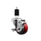 Service Caster 3'' Red Poly Swivel 1-1/2'' Expanding Stem Caster with Brake SCC-EX20S314-PPUB-RED-TLB-112 - alternate 1